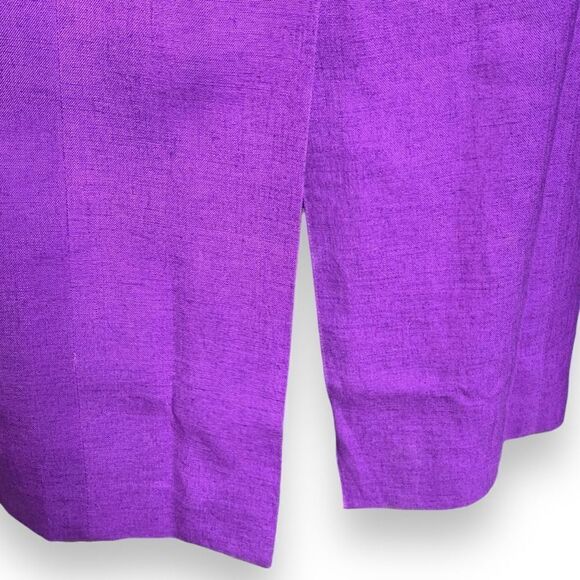 Vintage 90s Maxi Sundress Purple Mexican Fiesta Embroidered Linen Blend Size 10P - Picture 7 of 11